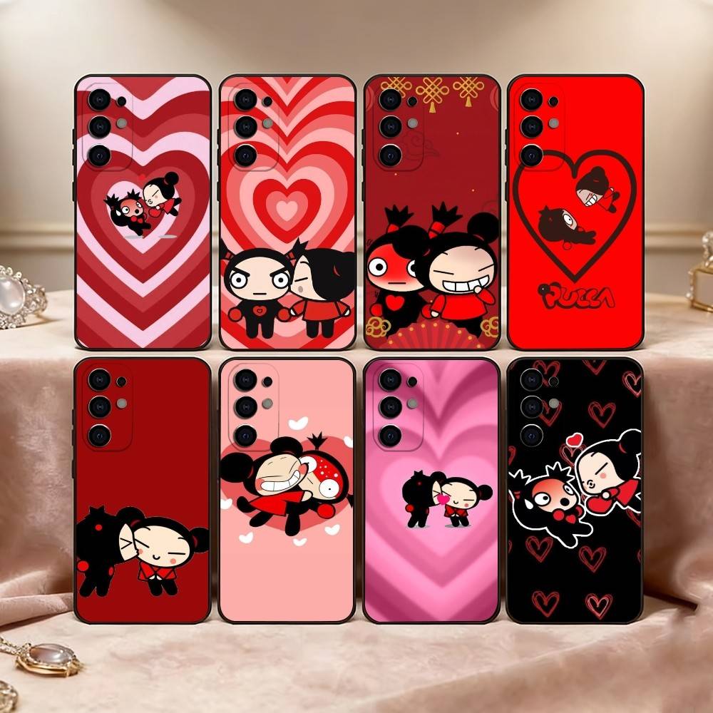 Chinese Doll P-Pucca Phone Case For Samsung S25,S24,S21,S22,S23,S30,Ultra,S20,Plus,Fe,Soft Silicone Black Cover
