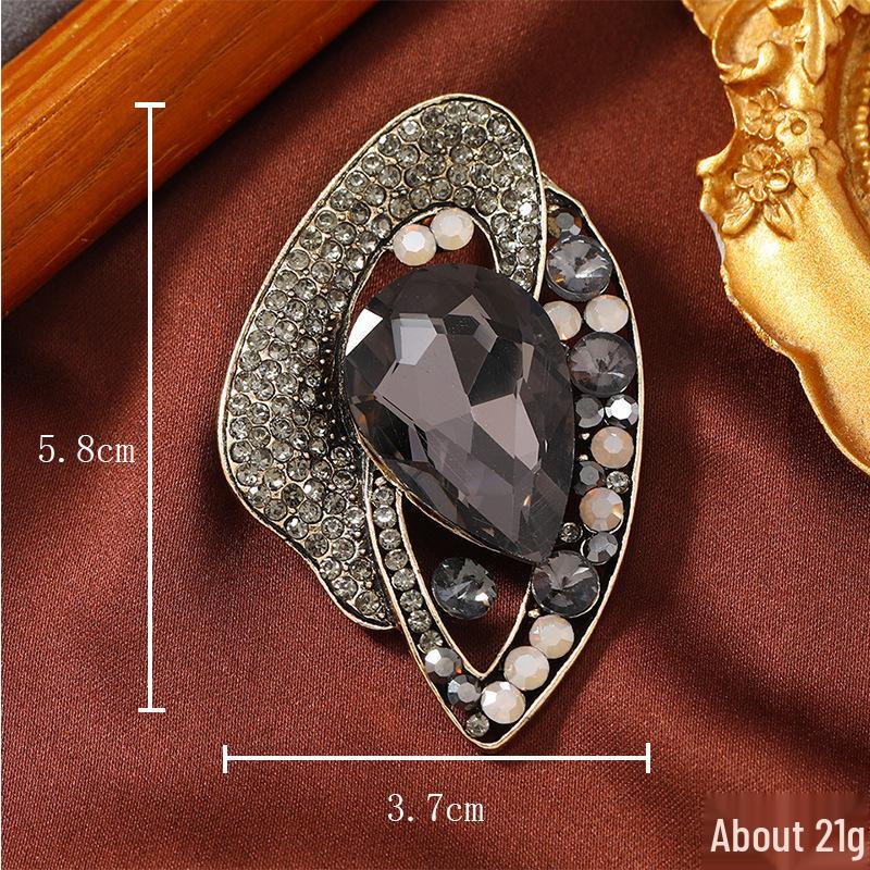 

Элегантная брошь-венок в виде цветка баухинии - Ретро, инкрустированная бриллиантами, изысканный аксессуар