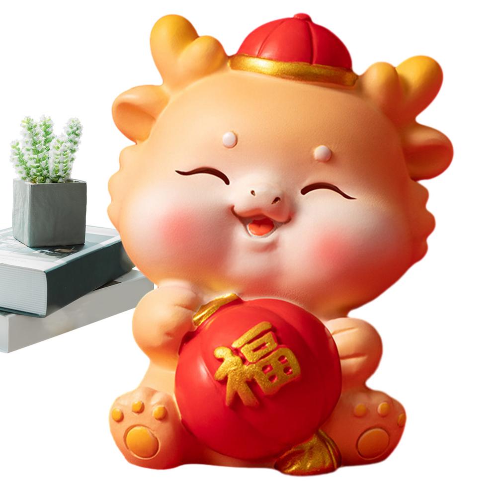 Resin Chinese Dragon Statue 2025 Cute Dragon Statue For Dashboard Decorations Chinese New Year Decor Creative Resin Mascot