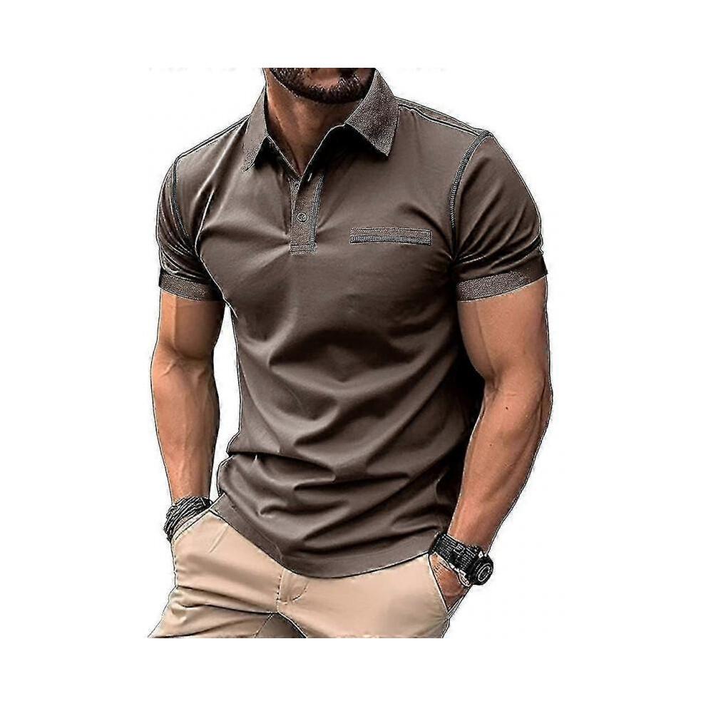 (XL,Brown)Men's Short Sleeved Clothing