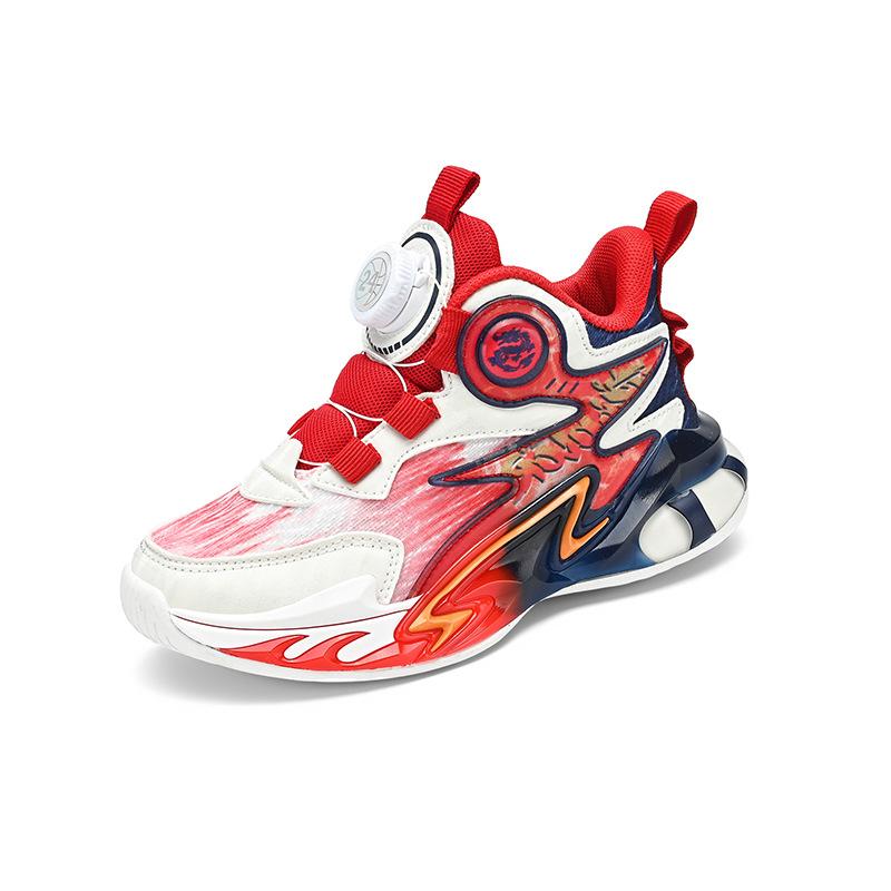 Breathable Rotary Buckle Classmate Running Boys Spring and Autumn Sneakers Mesh Middle and Older Children's Basketball Shoes Fashion 2025