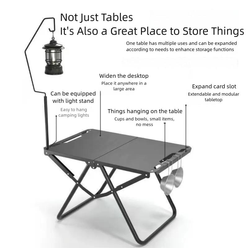 Outdoor Folding Table, Multi-Functional Camping Side Table, Picnic Table, Camping Gear, Stall-Setting and Travel Folding Table