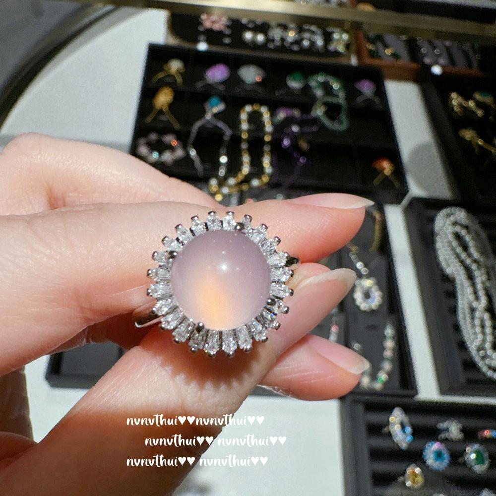 Madagascar Chalcedony Gourd Pendant Necklace, New Chinese Style, Sunflower Pink Purple Chalcedony Ring, Combination