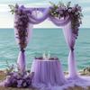 Tüllstoff Himmelblau Transparent Tischläufer Stuhl Schleifen Hintergrund Vorhänge für Babyparty Geburtstag Hochzeit für Party Fotos Dekoration