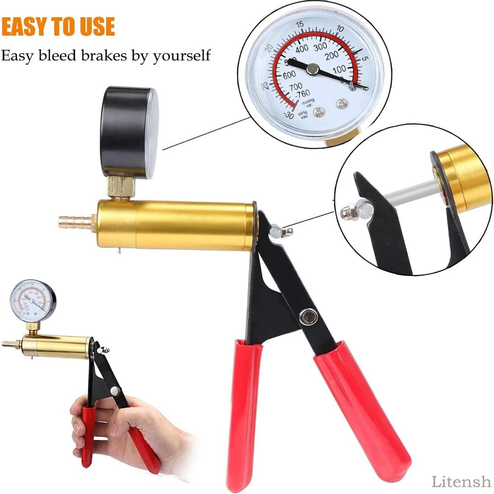 Professional Car Auto Hand Held Vacuum Pressure Pump Brake Bleeder Adaptor Fluid Reservoir Test Bleeding Tool Kit Vacuum Tester