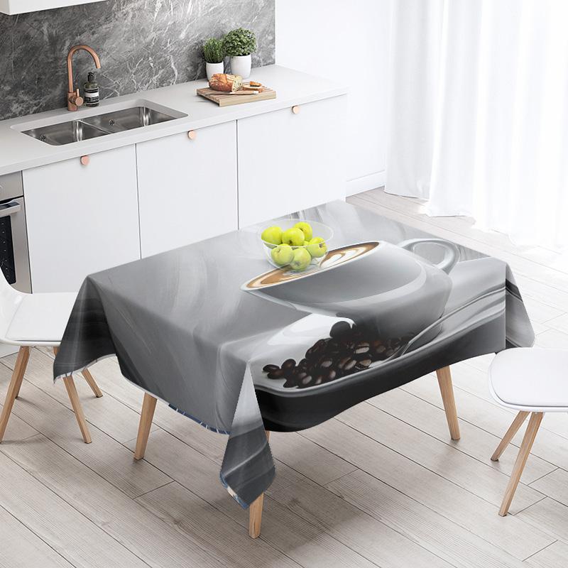 Abstract Art Food Illustration Tablecloth Oil-proof Tablecloth Waterproof Picnic Fabric Nordic Home Decoration