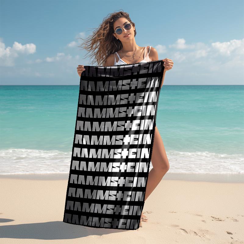 1pc Rammstein2 Beach Towel, Comfortable and Thick, and Swimming/Bath/Picnic/Camping Towel, Suitable for Seaside Beaches