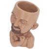 Face Planter Pot with Drainage Hole Man Face Flower Pot Head Planter Muscular Man Flower Pot for Living Room Hallway