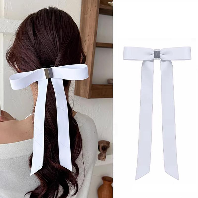 

New Women Sweet Bow Long Ribbons Hairclip Magnetic Invisible Hair Claw Elegant Fashion Hair Accessories for Girls Daily Wear