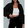 Women S Fleece Zip Up Stand Collar Long Sleeve Casual Jacket