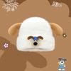 Cute and sweet cartoon puppy plush hat female autumn and winter thickened warm wool knitted hat bag head ear protection hat
