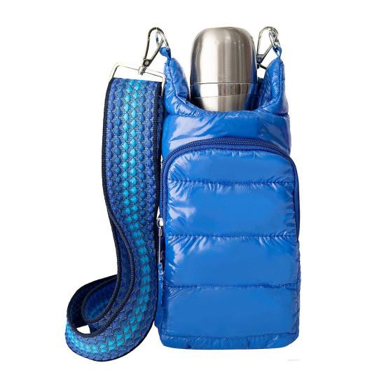 

Сумка для бутылки с водой из хлопка с регулируемым ремешком, двумя карманами на молнии, водонепроницаемая, для походов и путешествий, держатель для питьевой бутылки, сумка для хранения