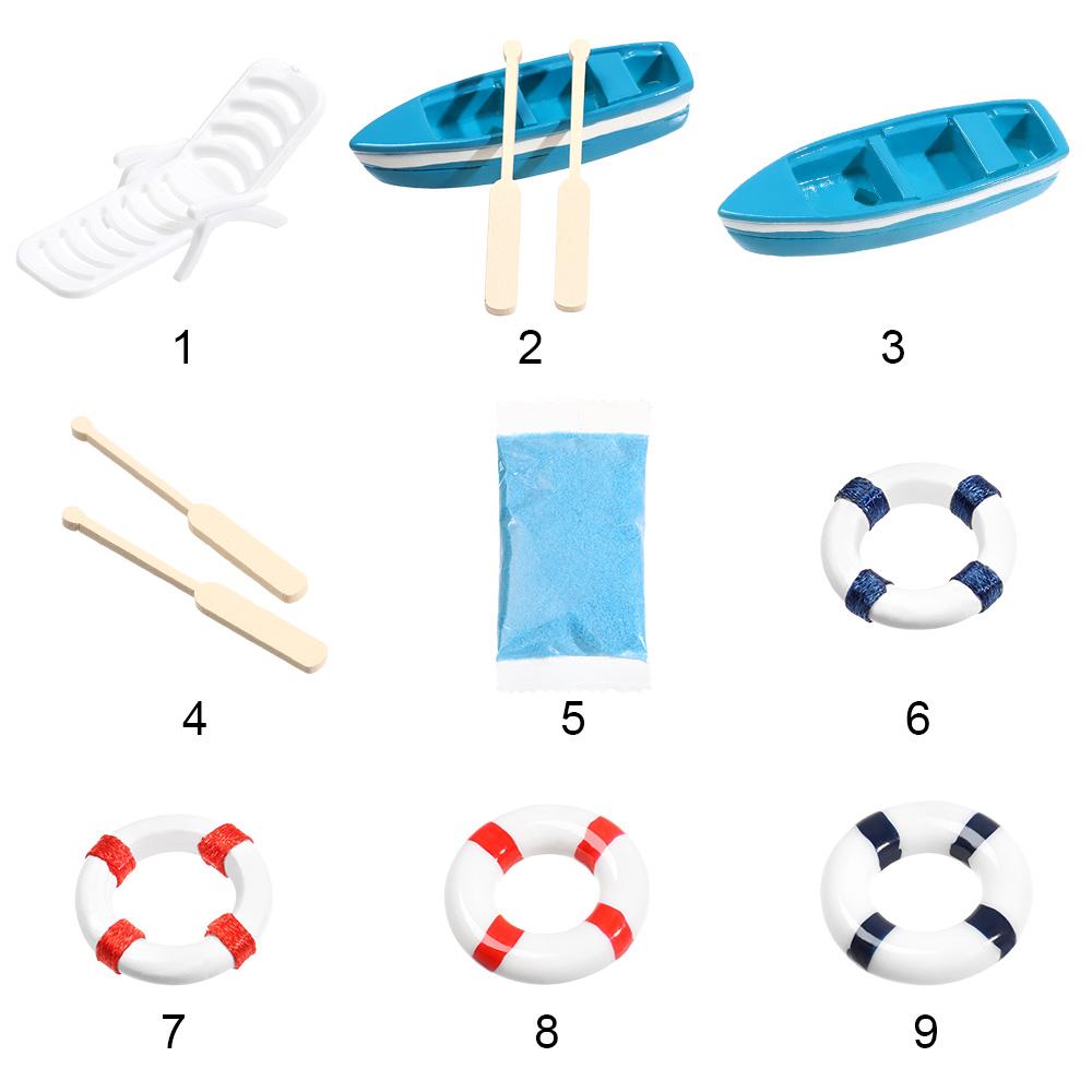 1 st Mini Paddelbåt Strandstol Havsutsikt Ornament Mikrolandskap DIY Heminredning Älfträdgård Miniatyr Dockhus Tillbehör