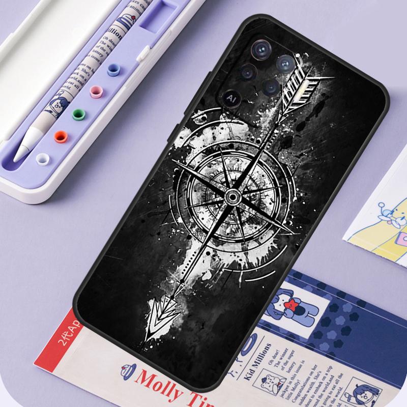 World Map Compass Nautical For Oppo A17 A18 A94 A74 A54 A15 A38 A58 A78 A98 A40 A60 A80 A16 A76 A96 A57 A77 A5 Pro Case