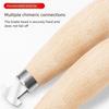 Practical Stainless Steel Bezel Pusher Ergonomic Wooden Handle Jewelry Crafting Tool For Gemstones Setting