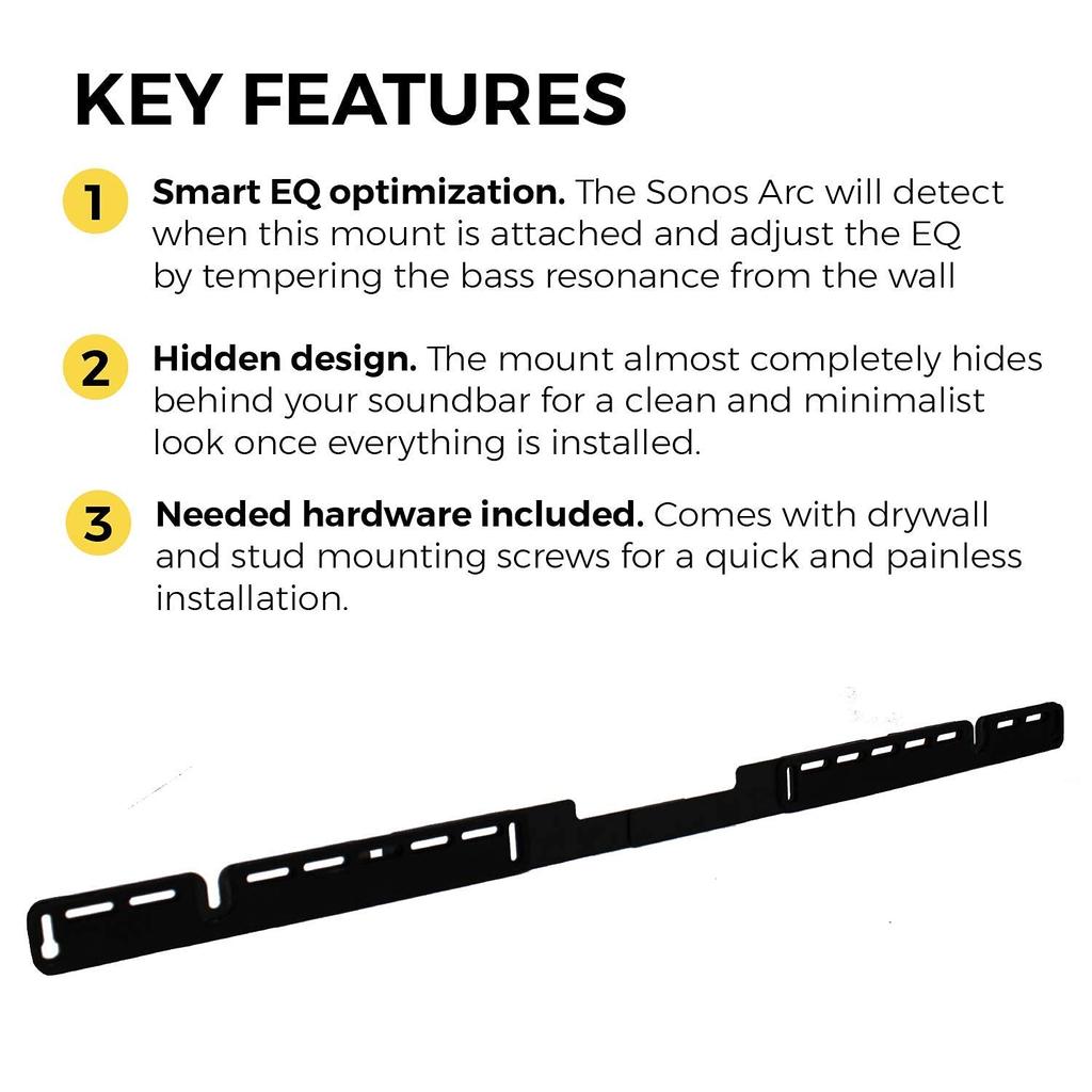 HumanCentric Wall Mount Compatible with Sonos Arc Soundbar Floating Style Mount Bracket Compatible with Sonos Arc Wall Mount Soundbar Mount for Sonos
