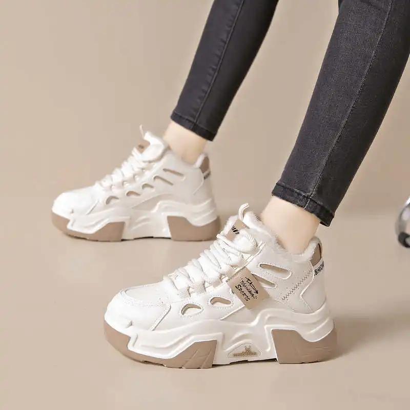 Flat-heeled Fluff Woman Flat Boots Tennis Women's Blue Sports Shoes Latest Sneakers 2025new High End From Famous Brands