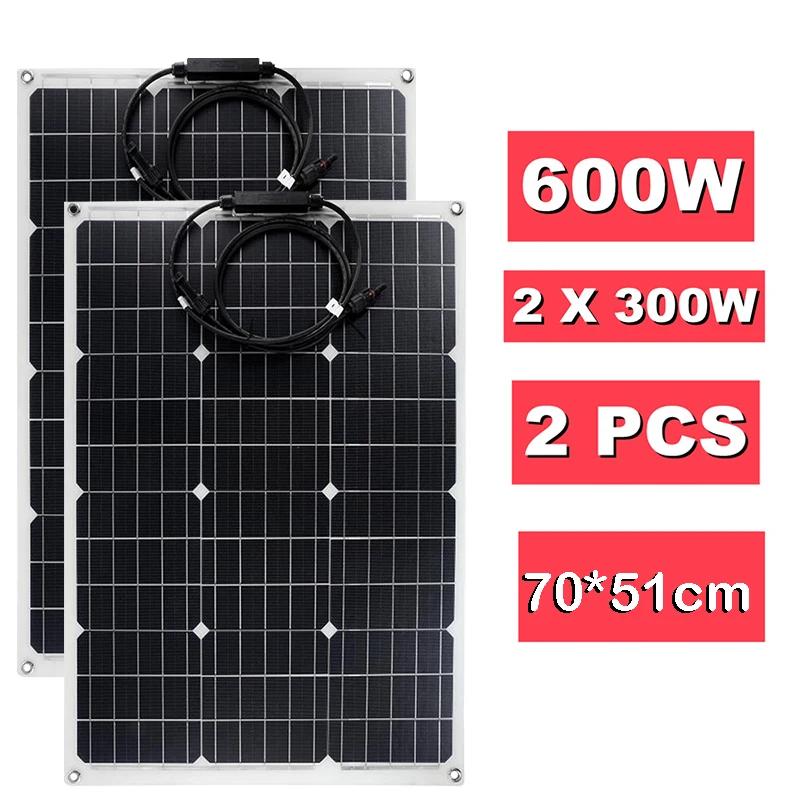 1500W Solar Power System 220V/1500W Inverter Kit 600W Sol-ar Panel Battery Charger Complete Controller Home Grid Camp Phone