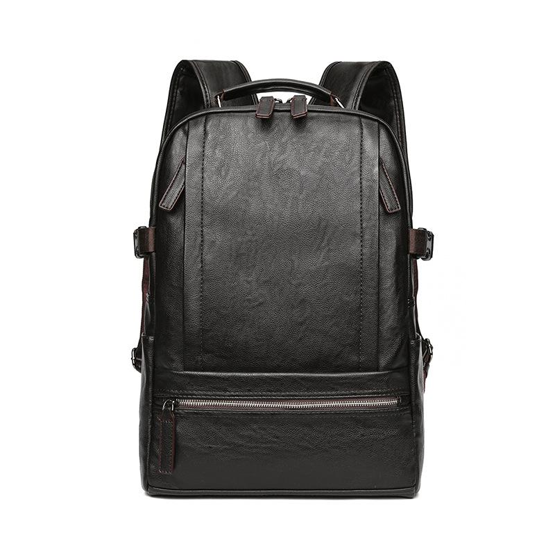Men S Backpack Leather Backpack Trend College Student Backpack Fashion Student Casual Versatile Backpack Pu