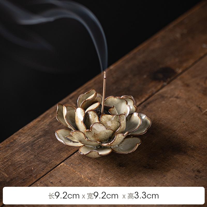 Handcraft Ceramic Incense holder Floral Caly incense burner Neutral Home Decor Flower Incense Holder
