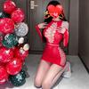 Holiday Sexy Fishnet Lingerie: European & American Style Bodysuit with Hip-Hugging Mini Skirt and Cutout Design