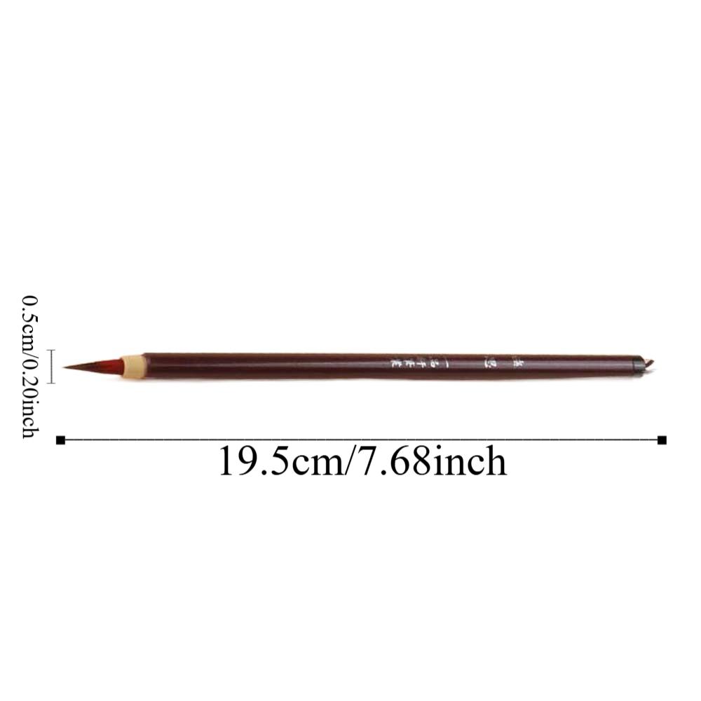 2pcs Soft Hair Chinese Brush 0.5cm Imitation Rabbit Hair Painting Pen for Chinese Plastic Soft Grip Hook Line Pen Student