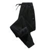 Men Winter Pants Drawstring Elastic Waist Ankle-banded Solid Color Thick Loose Soft Plush Men Jogging Long Trousers Sweatpants
