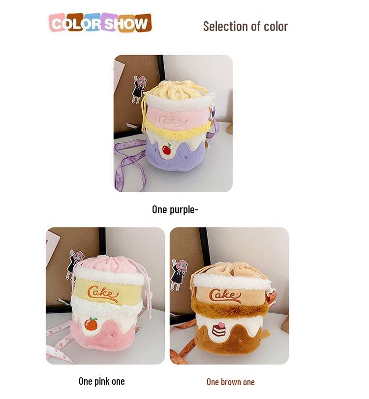 Plüsch Cartoon Kuchen Schulter- & Umhängetasche - Niedliche Vielseitige Geldbörse für Mädchen & Frauen