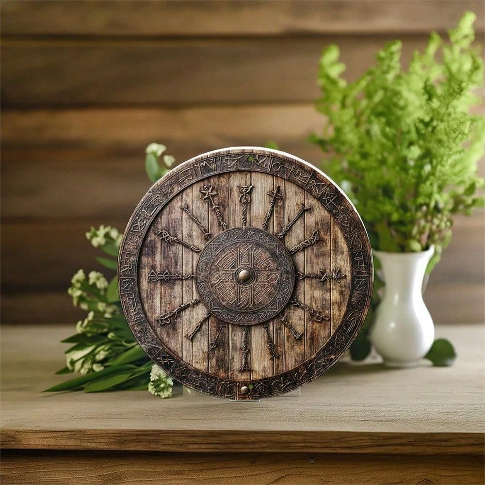 Vintage Nautische Kompassrose Aluminium Wandkunst Schild 8x8 Zoll Runde Metall Dekoration