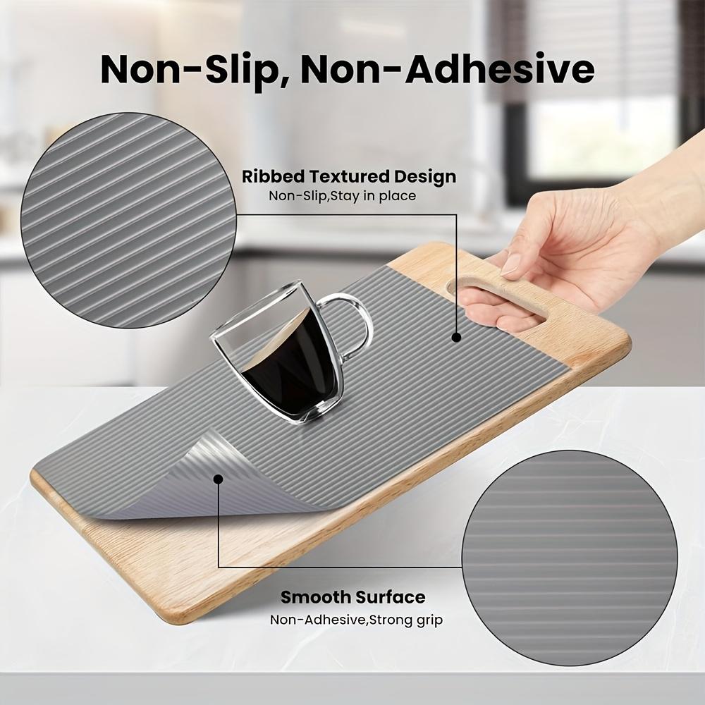 1pc Gray EVA Thickened Rib Drawer Mat - Durable, Non-Slip, Clear Plastic Shelf Liner for Kitchen Drawers, Desk, and Table Organization
