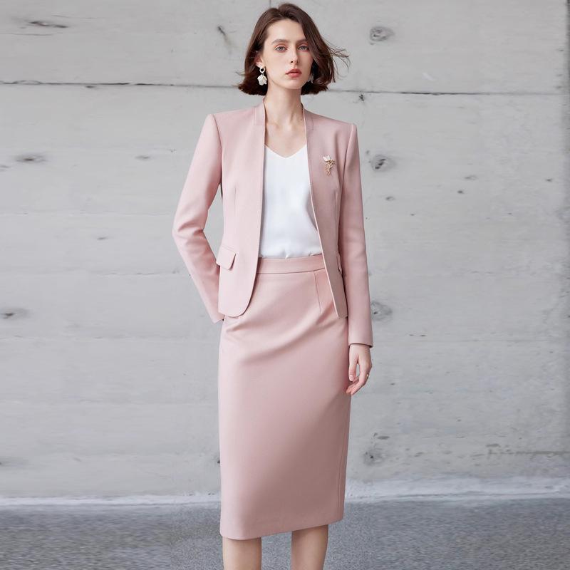 AD Unique Exquisite Autumn 2024 Formal Suit Dress with Collarless Blazer