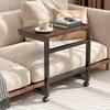 End Table Furniture Practical C Shaped TV Tray for Bedside Small Space Proch Brown