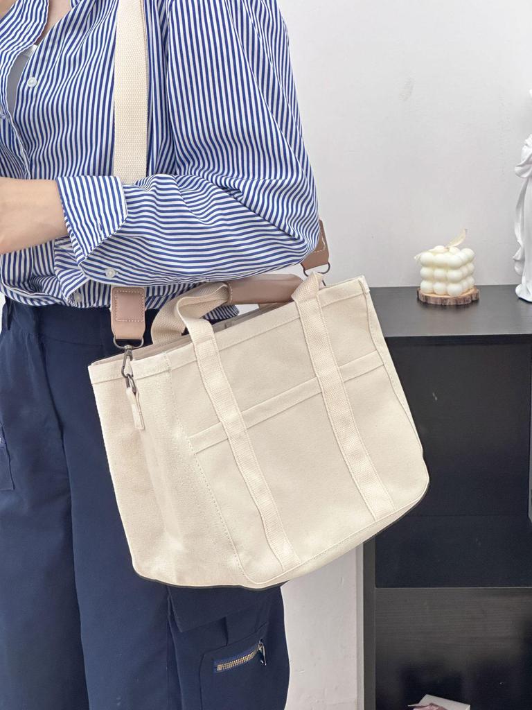 Plus Size Canvas Mummy Bag: Fashionable, Multifunctional Mother & Baby Crossbody Shoulder Handbag