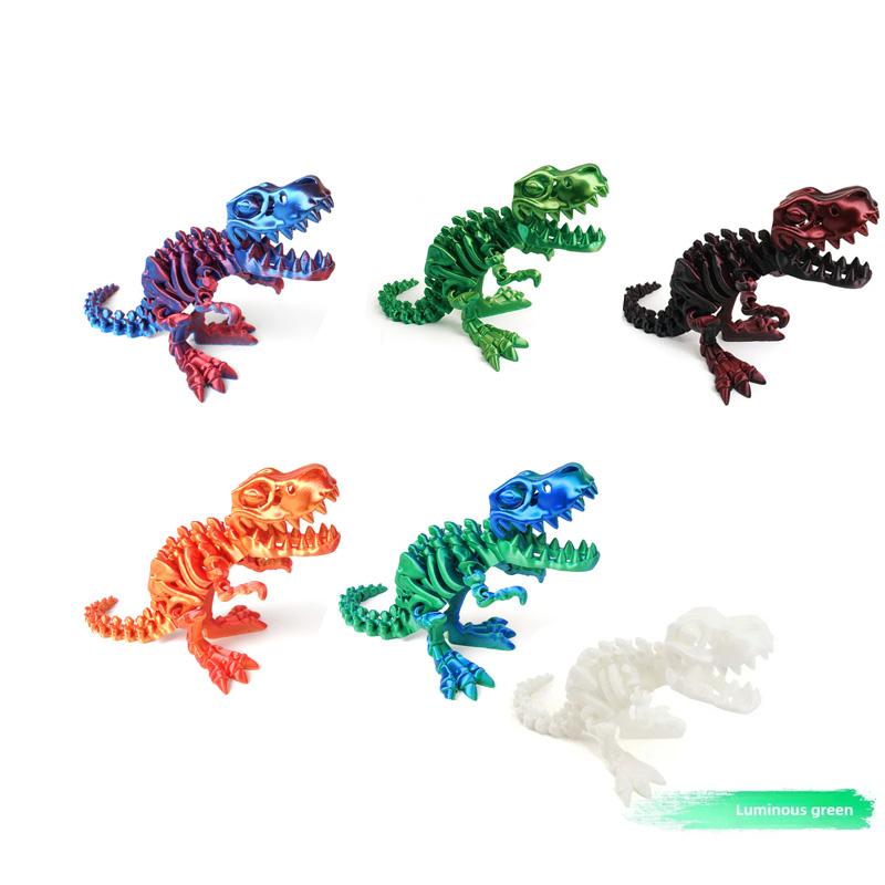 3D Printing Full-Joint Movable Tyrannosaurus Rex Figurine High Degree Freedom Playability Miniature Dinosaur Skeleton Decoration