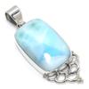 Natural Republic Larimar Gemstone 925 Solid Sterling Silver Pendant 1.75" a9T64