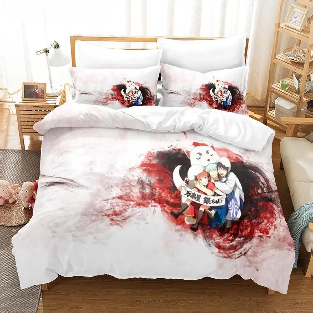 Brand New Gintama Bed Linen Collection Bed Cover Pillowcases For Adult Kids Twin Size Size Double Size Full Queen Dimension King Dimension Kids Teens