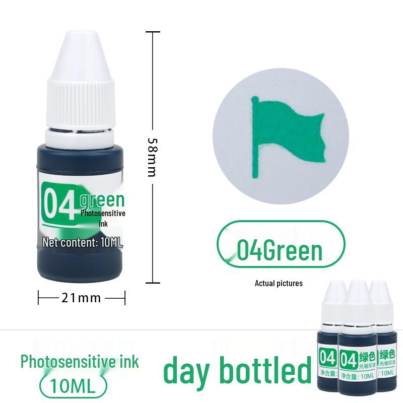 Photosensitive Quick-Dry Stamping Ink - 10ml Red, Black, Blue, Purple Ink for Stamp Pads