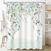 Minimalist Modern Green Plant Style Home Decor Shower Curtain Waterproof and Durable Easy to Clean and Maintain  Non Transparent