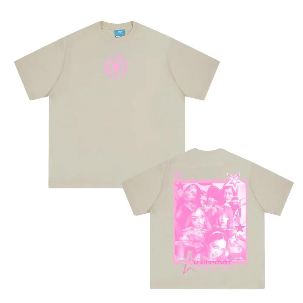 Girl Group KATSEYE Member Identification Card Style Poster Graphic Print TShirt Men Women Summer Cotton Oneck Oversized NewTee