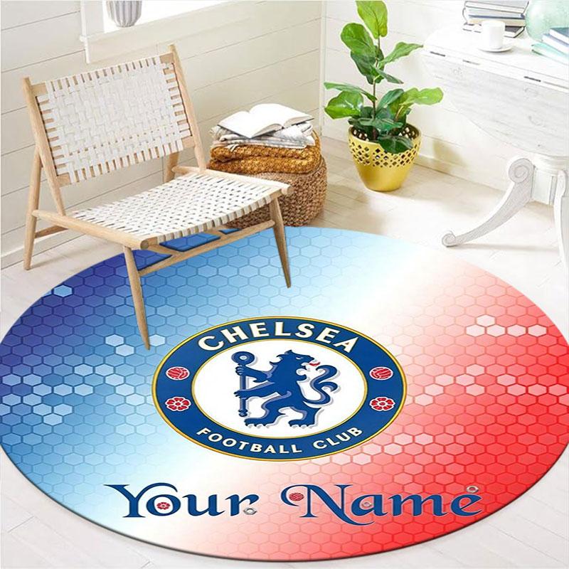 Chelsea F Custom Name Round Area Rug,Carpet Rug for Living Room Bedroom Sofa Playroom Decor,Non-slip Floor Mat