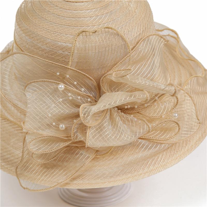 Eugen Yarn Large Flowerpot Hat Women'S Mesh Visor Summer Breathable Travel Mother Sunscreen Beach Hat
