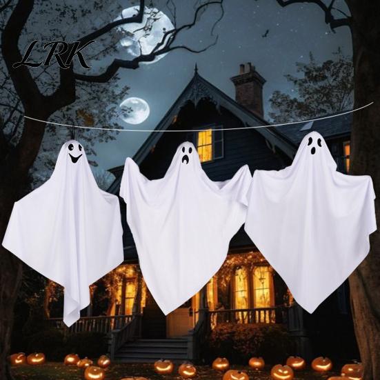 Suspended Ghost Decor Indoor Halloween Hanging Outdoor Decoration, Cute Flying White for Courtyard Front Yard, Porch, Patio, Lawn, Garden, Tree, Party