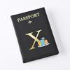 Husă pentru pașaport din piele imprimată cu litere Bărbați Femei Suport pentru pașaport Clip pentru bilet de avion Huse pentru pașapoarte Suport pentru identitate Suport card de credit