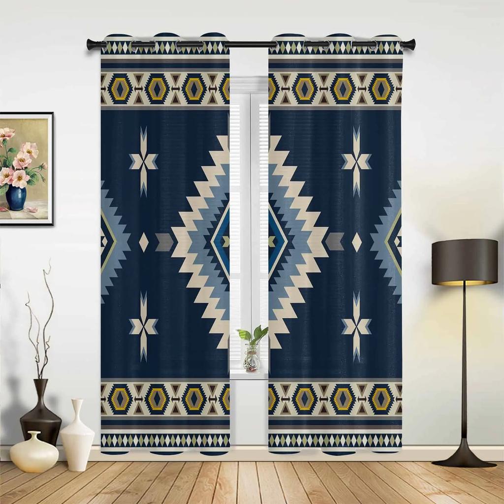 Indian Flowers Window Curtains Home Decoration Living Room Curtains Custom Window Treatments Drapes Cortinas For Kitchen Bedroom