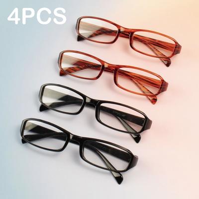 4PCS Classic Anti-Blue Light Reading Glasses Women Men Hyperopia Glasses Vintage Computer Glasses+1.0+1.5+2.0+2.5+3.0+3.5+4.0