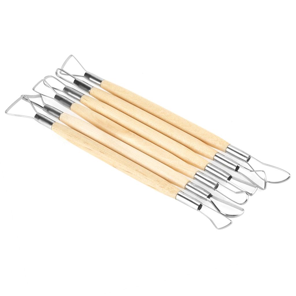6Pcs Double Ended Wax Carving Clay Sculpting Tools Set Pottery Modelling Shaping Craft Kit