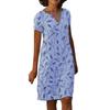 Women's Summer T Shirt Dress Casual Floral Print V Neck Short Sleeve Mini Dress Loose Beach Vacation Sundress