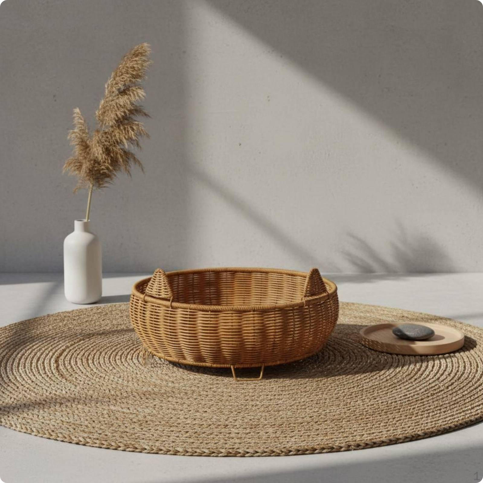 Woven Cat Bed Four Season Nest Washable for Indoor