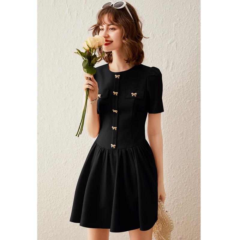 Elegant Bowknot Puff Sleeve A-Line Mini Dress