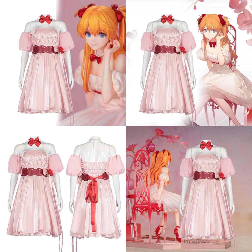 New Century Evangelion Asuka Langley Cosplay Costume By Xingzhiyuan Floral Pink Dress Set
